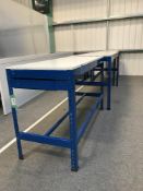 (3) Boltless Steel Workbenches with Wooden Tops