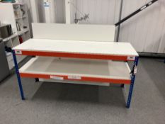 Bank of (2) Steel Fabricated Boltless Workbenches and Contents