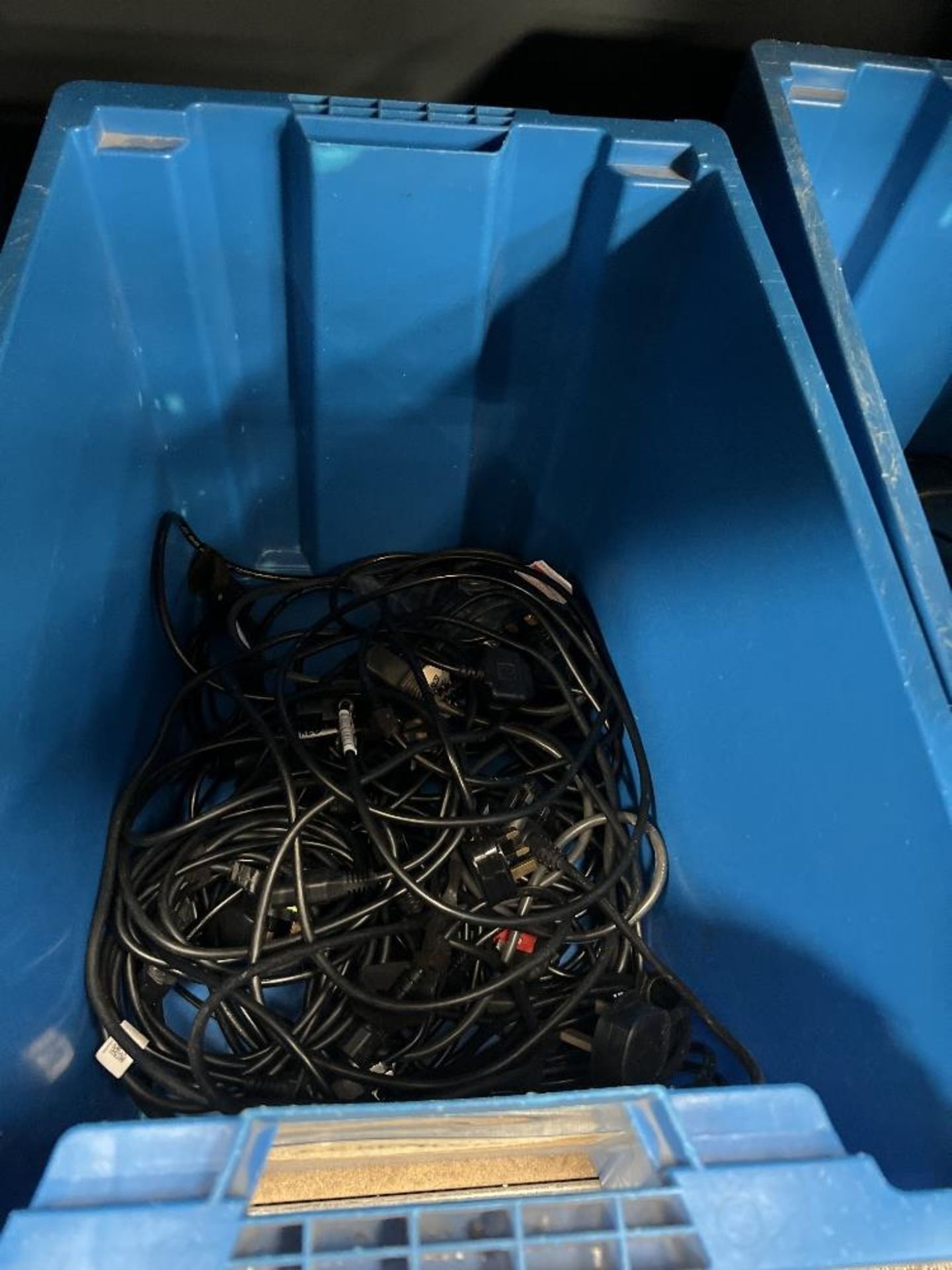 (4) Large Lin bins To Include Various IEC Cables And Extension Leads - Image 5 of 6