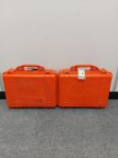 (2) Peli 1520 Waterproof Cases (Orange)