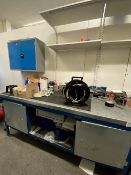 Steel Framed Engineering Workbench With Cabinet & Contents