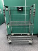 Steel Mobile Two Tier Warehouse Cage