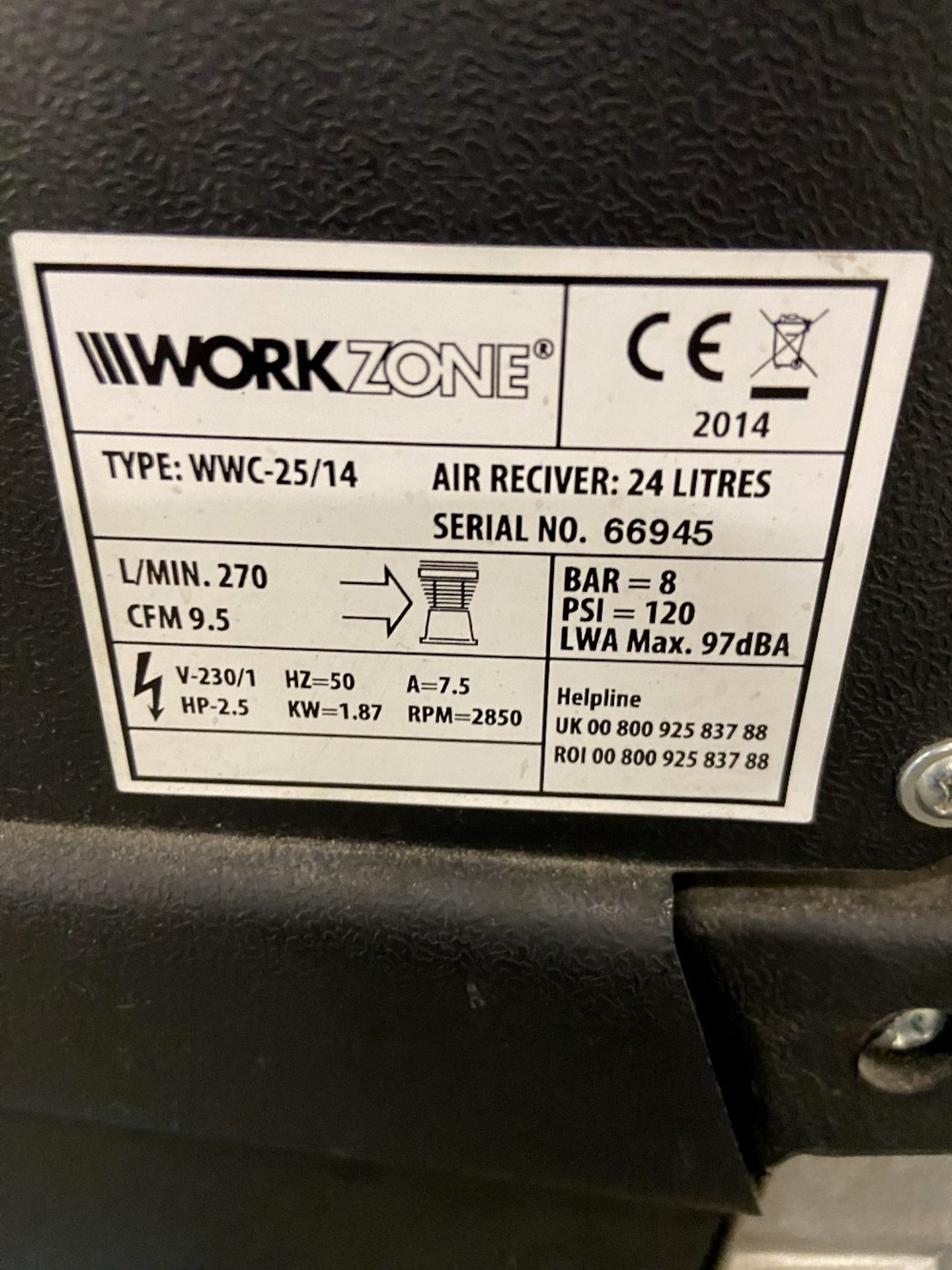 Workzone WWC-25/14 Air Compressor - Image 2 of 5