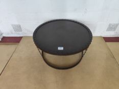 Rustic metal circular coffee table