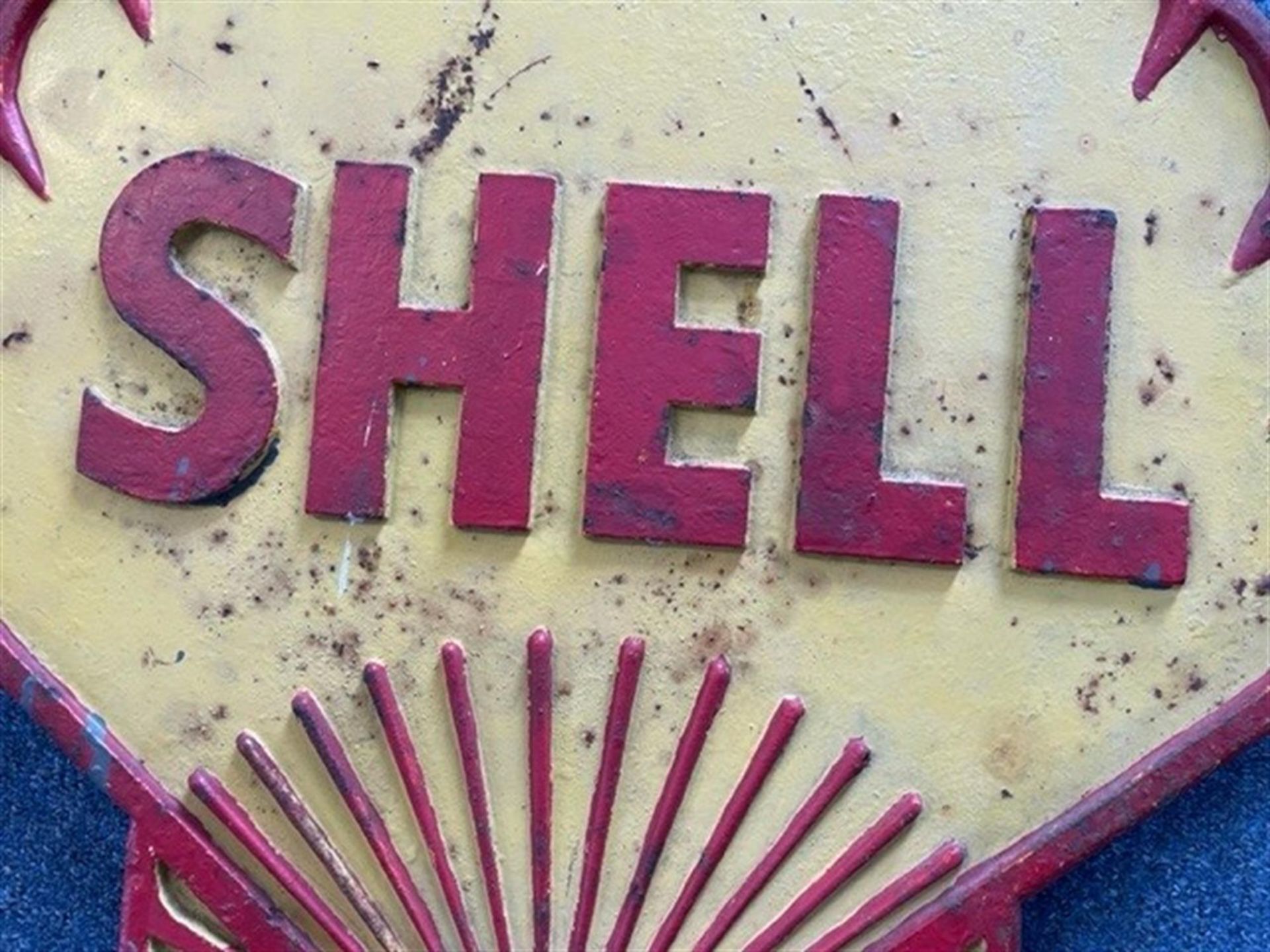 Rare, Original, Substantial Cast Metal Shell Sign c1930s - Image 5 of 7