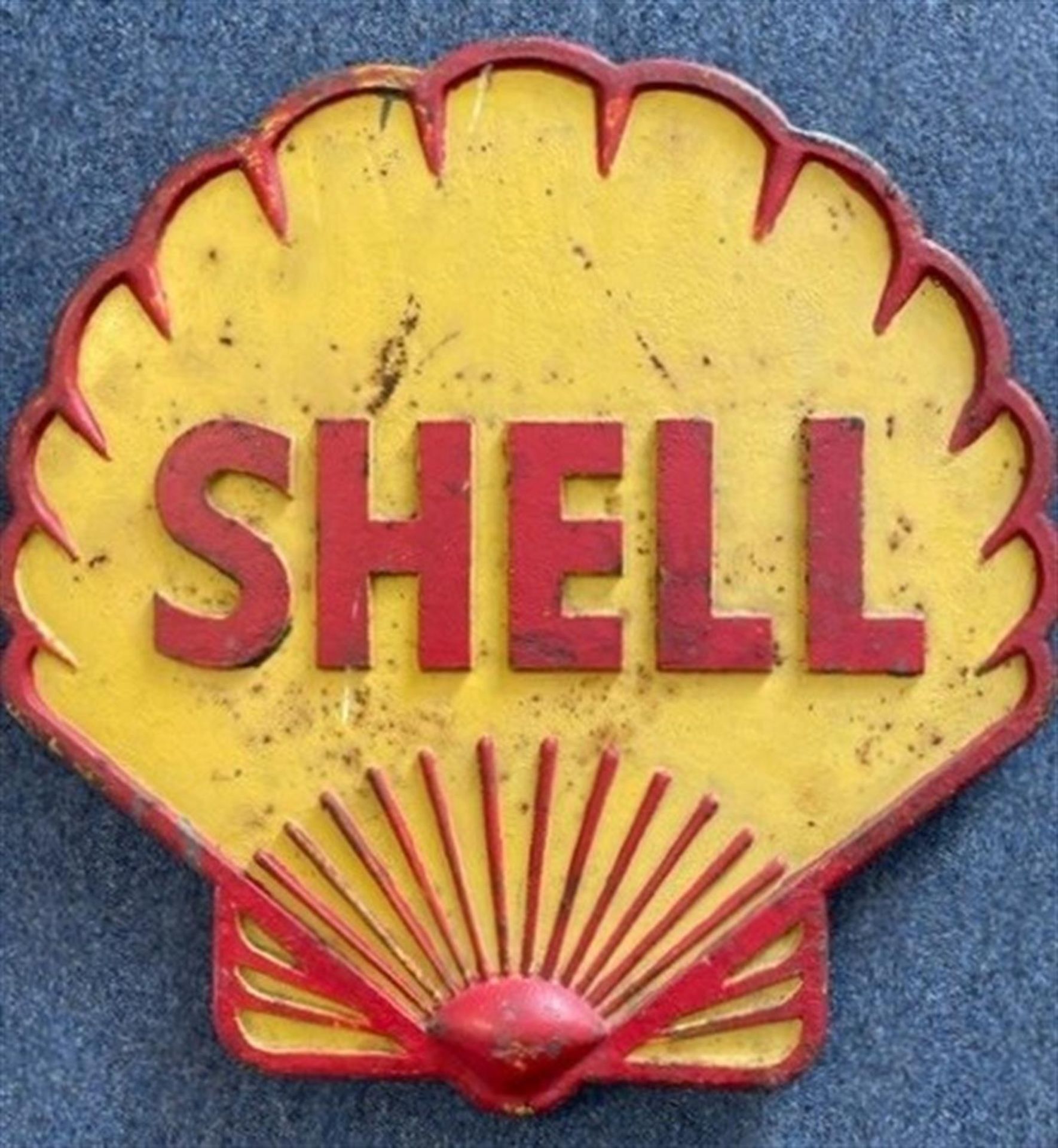 Rare, Original, Substantial Cast Metal Shell Sign c1930s - Image 7 of 7