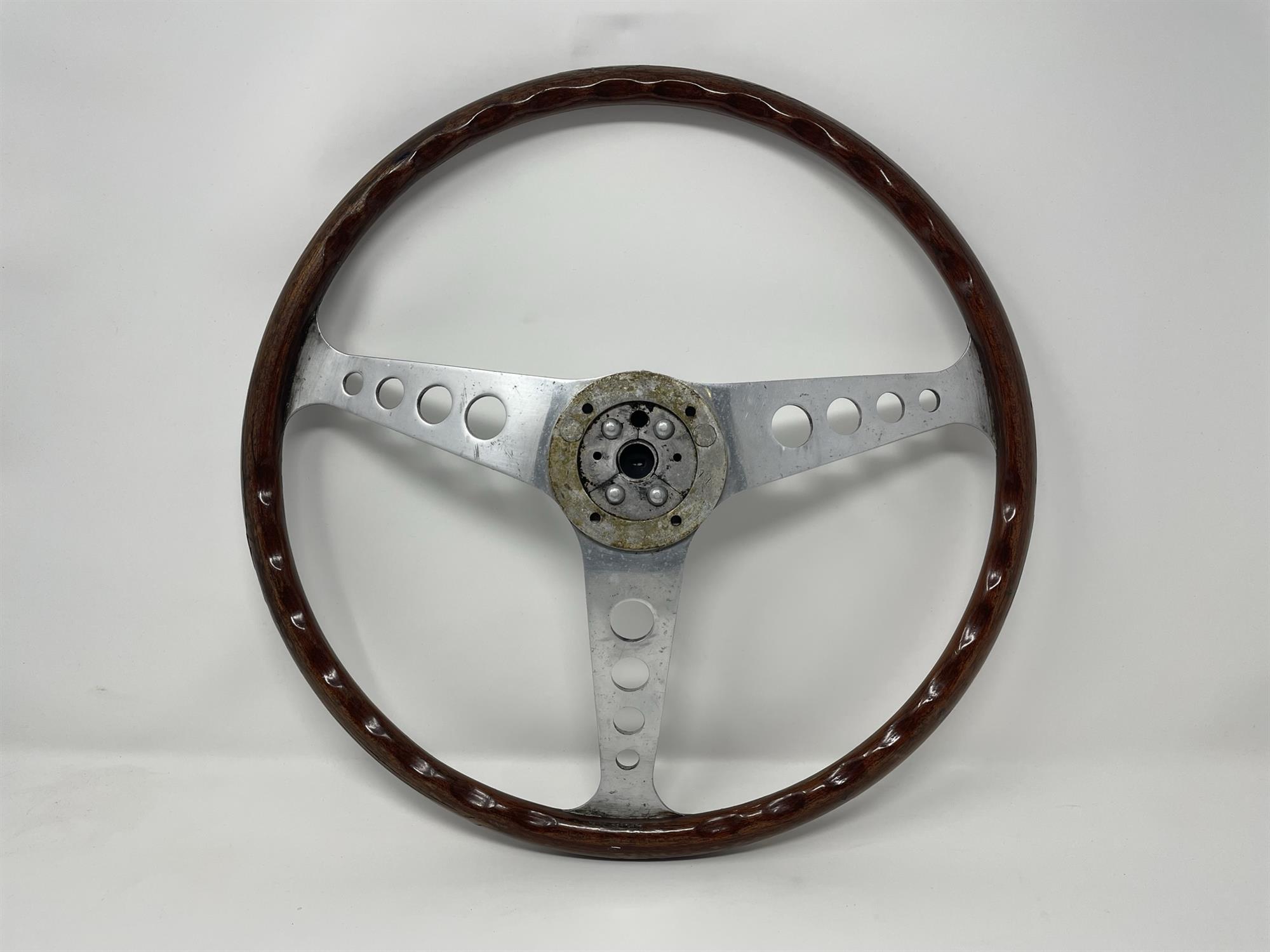 Les Leston Wood Rimmed Alloy 15" Spoked Steering Wheel - Image 5 of 7