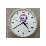 An Original Smiths 9" Gulf-Themed Wall Clock c.1970s