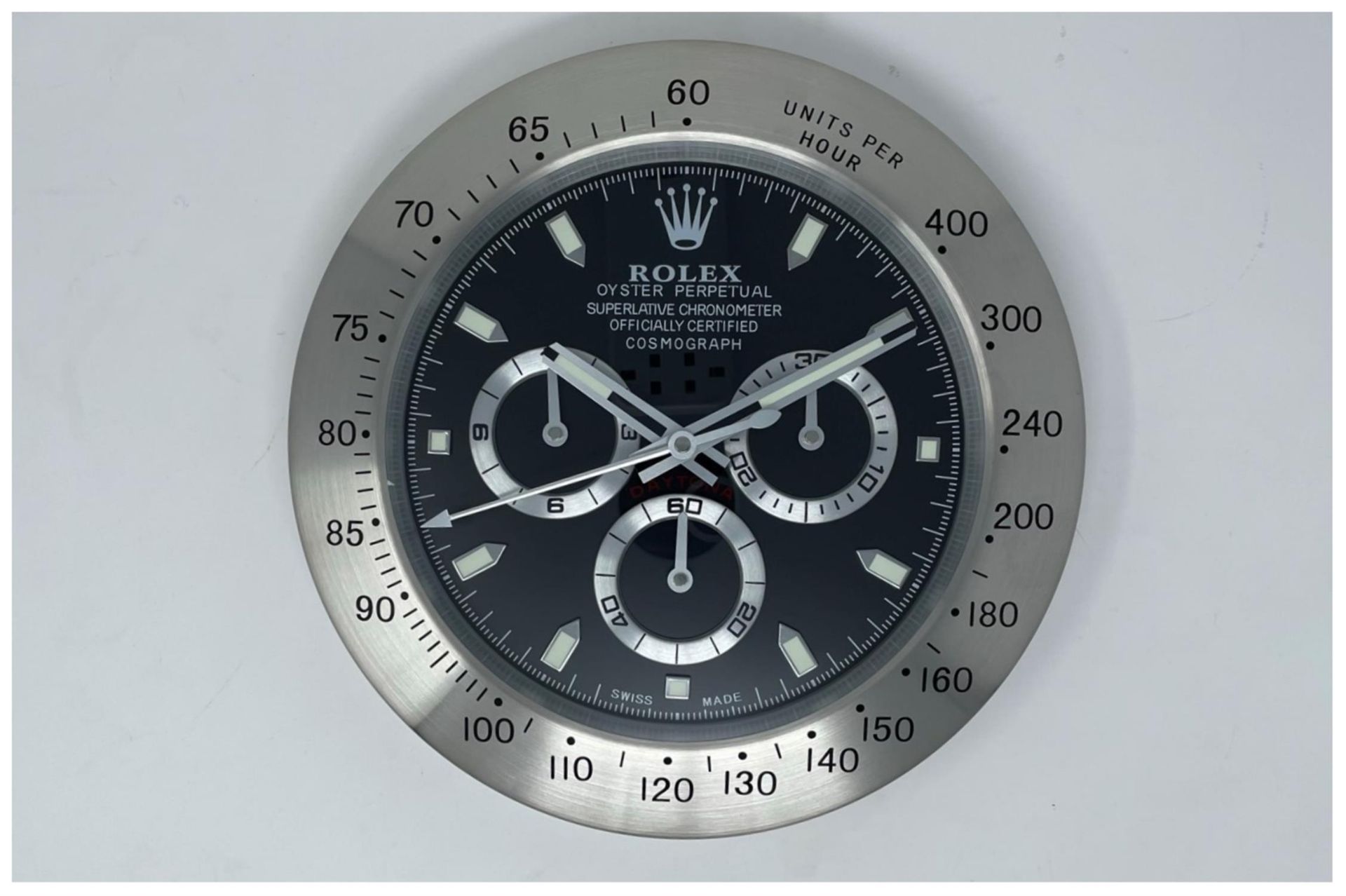 Brushed Stainless-Steel Bezelled Wall Clock* - Image 3 of 7