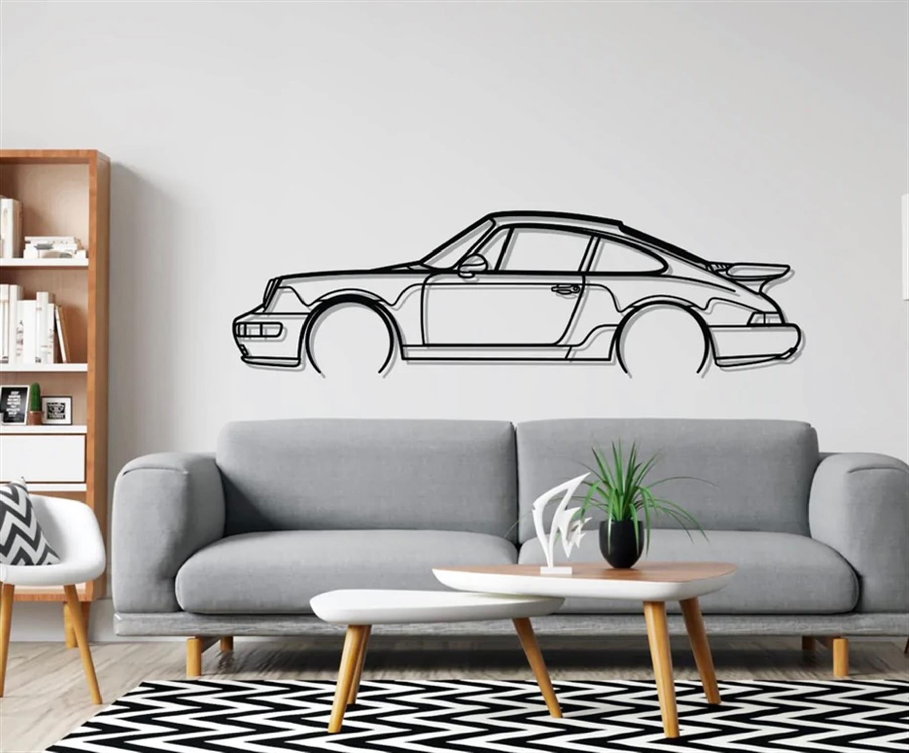 An Impressive Porsche 911 Turbo (964) Laser-Cut Metal Wall Art Installation - Image 3 of 5