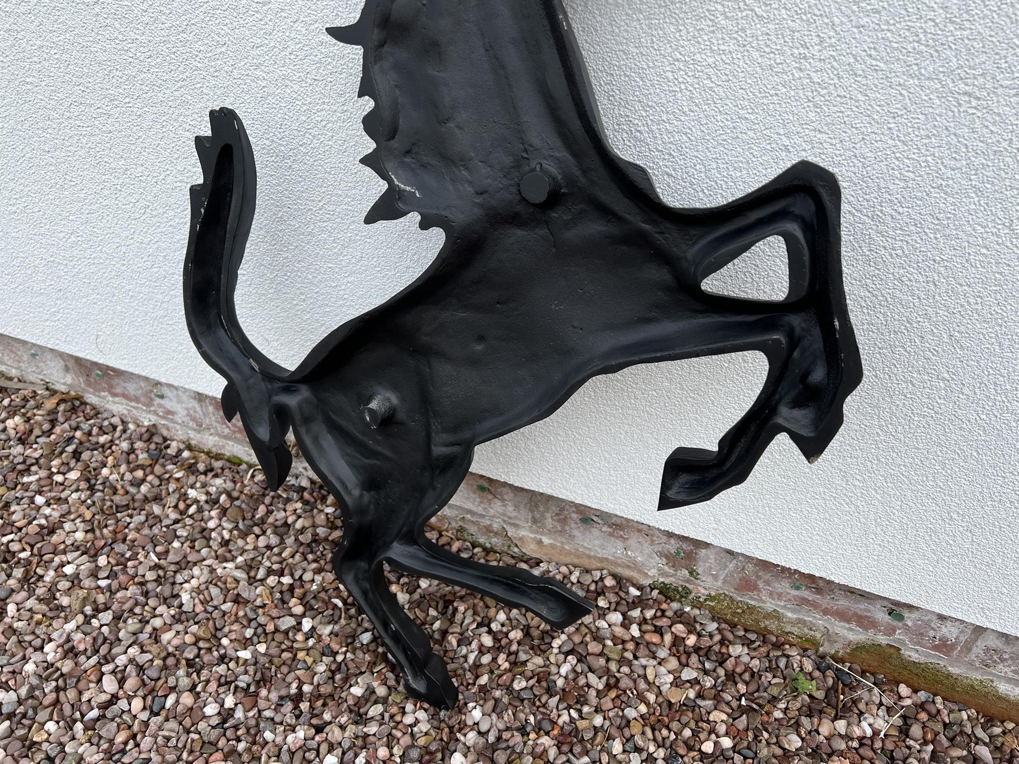 Large Aluminium Cavallino Prancing Horse in Black - Image 6 of 10