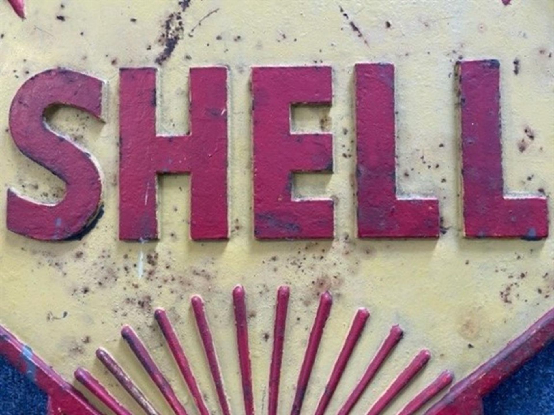 Rare, Original, Substantial Cast Metal Shell Sign c1930s - Image 4 of 7