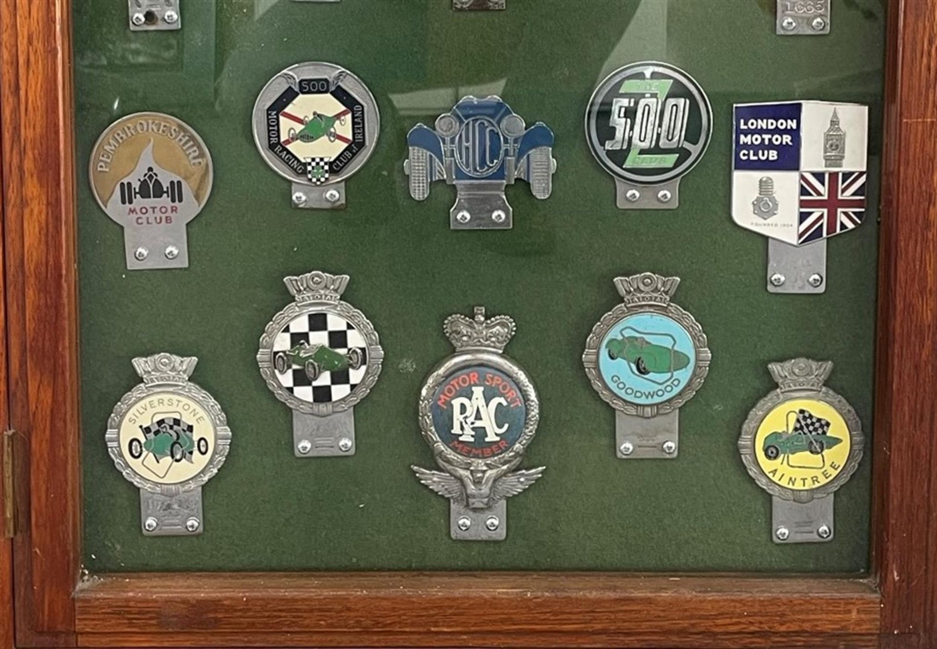 Cased Display of Motorsport Club Car Badges c.1940s - c.1960s - Image 3 of 4