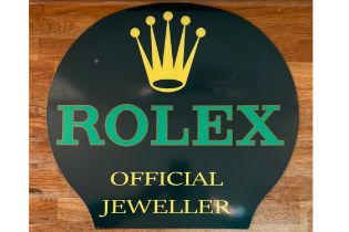 A Rare 'Rolex' Enamelled Tin-Plate Advertising Sign