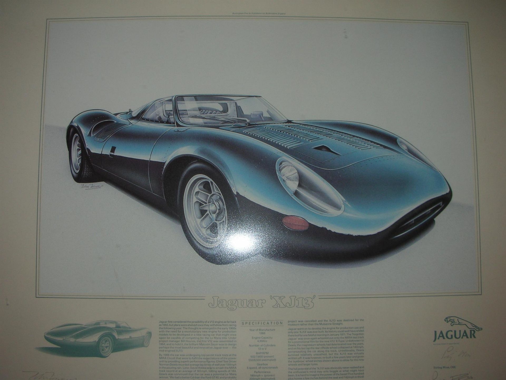 Jaguar XJ13, E-Type and D-Type Limited Edition Signed Prints - Image 3 of 16