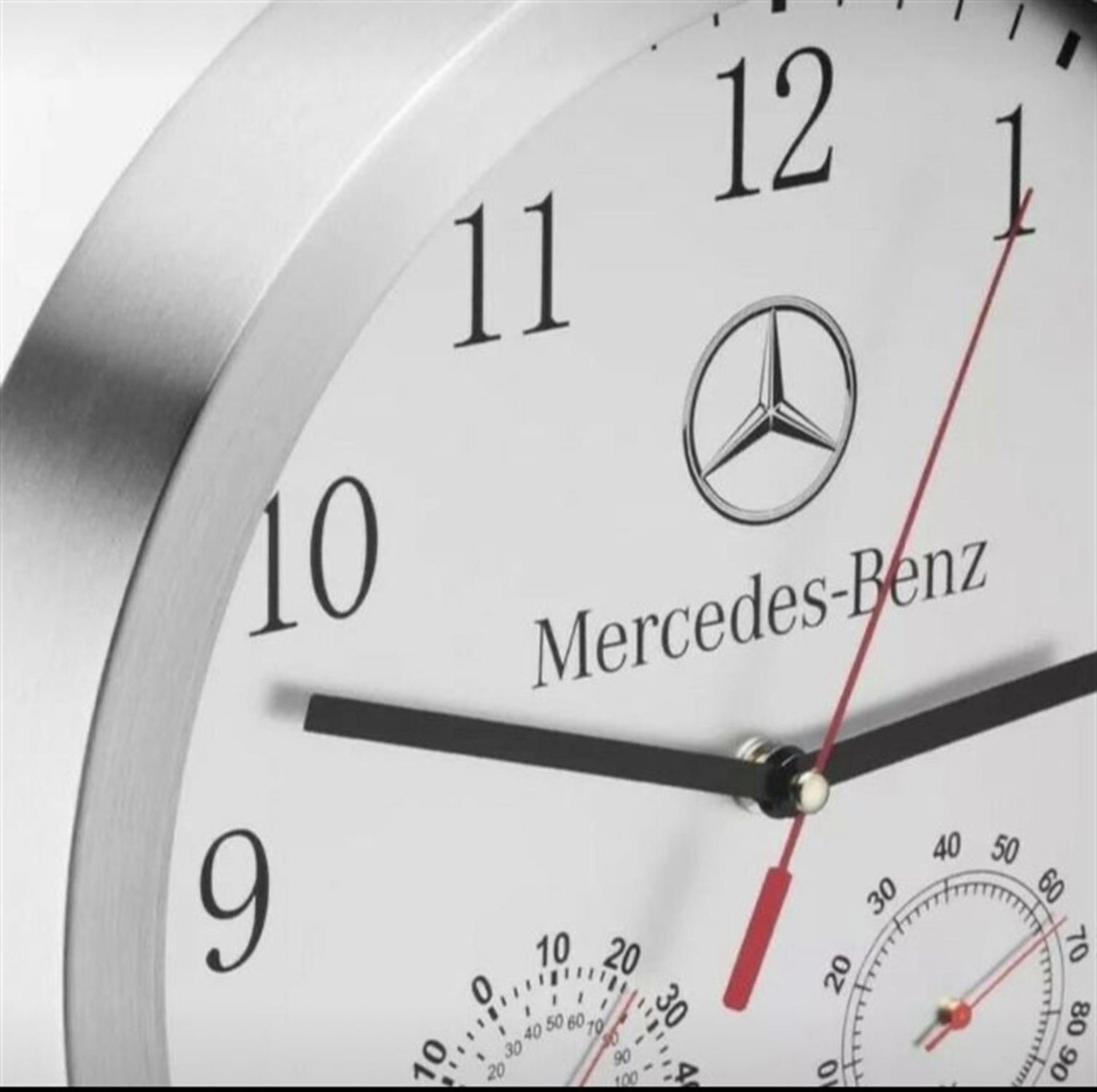 A Fine Mercedes-Benz Wall Clock in Brushed Aluminium - Image 2 of 4