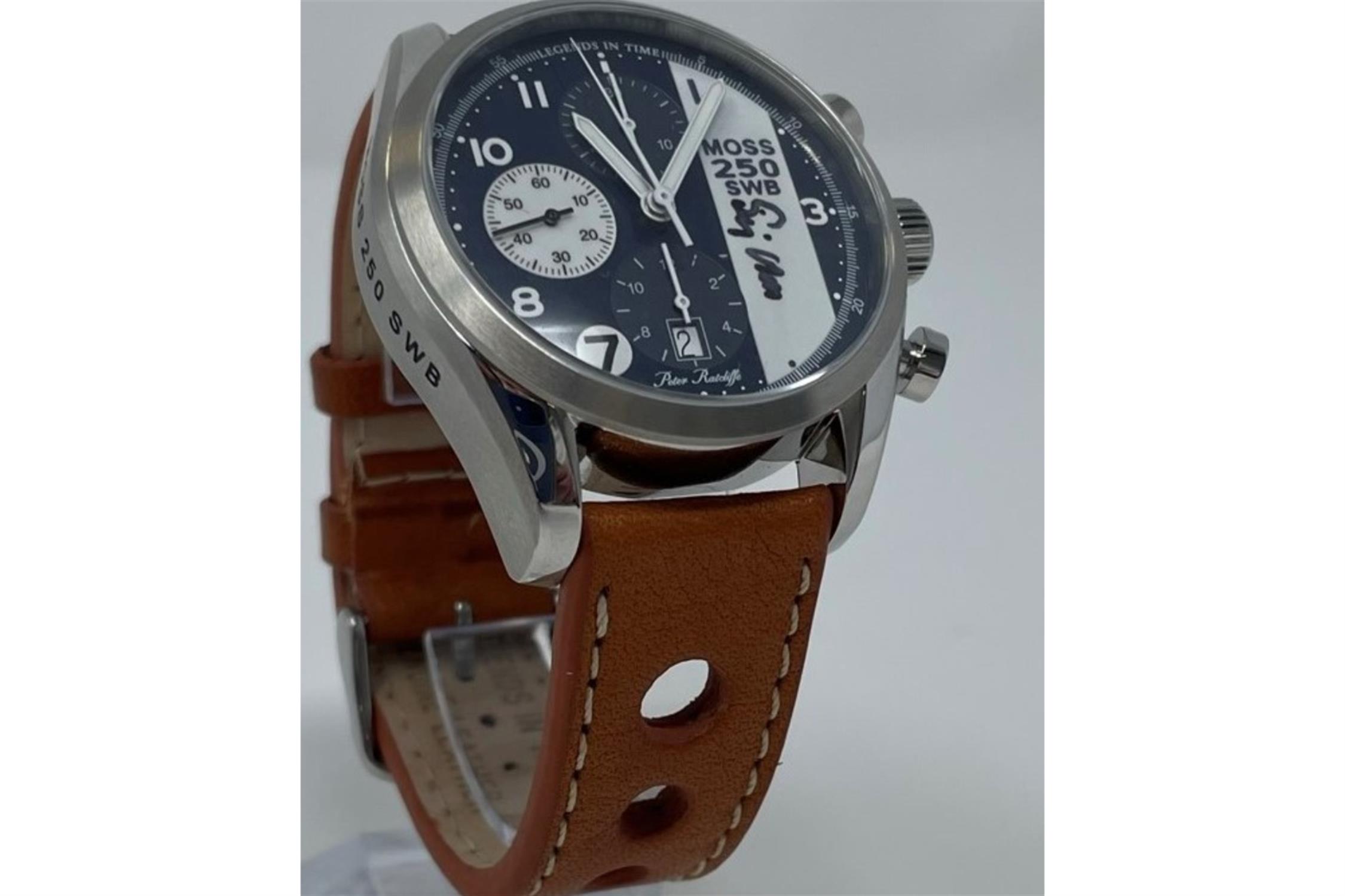 Hand Signed Stirling Moss Ferrari 250 SWB Chronograph