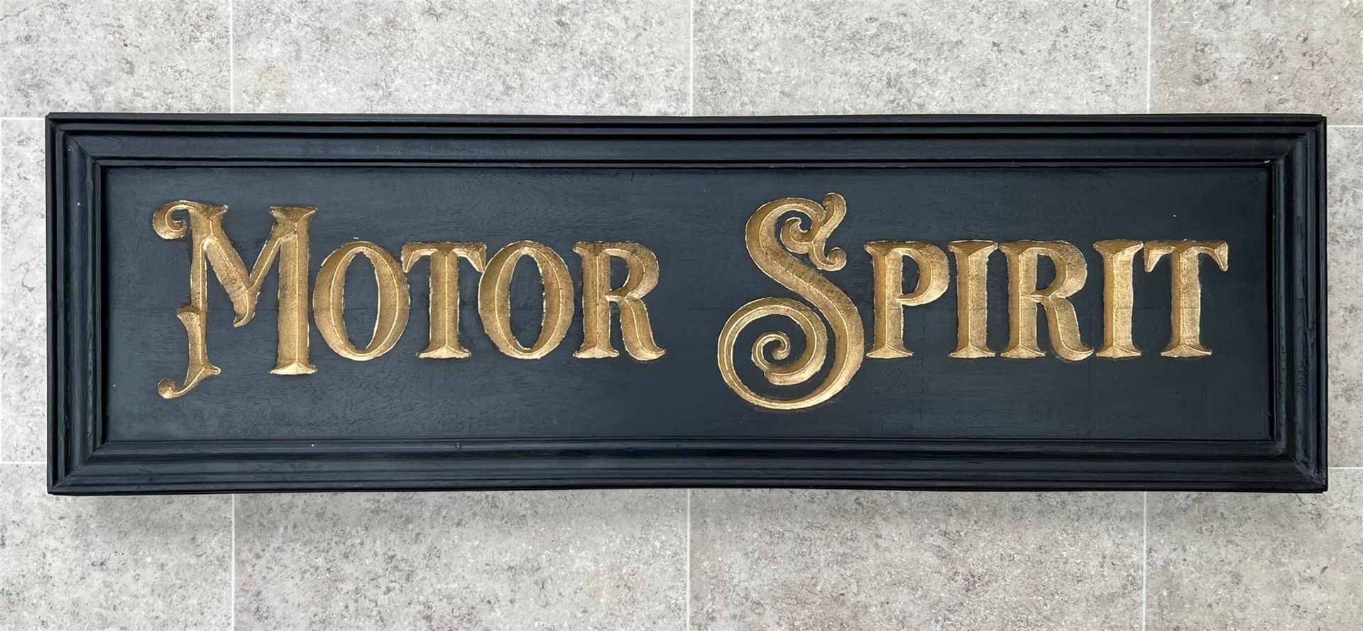 A Beautiful Hand-Carved Wooden 'Motor Spirit' Wall Sign - Image 5 of 7