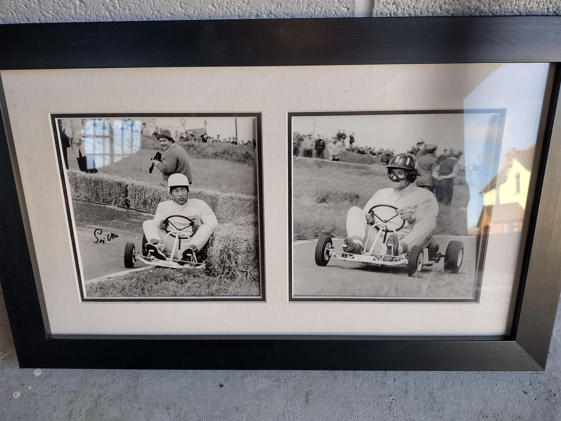 Stirling Moss (Signed) and Graham Hill Karting in 1959