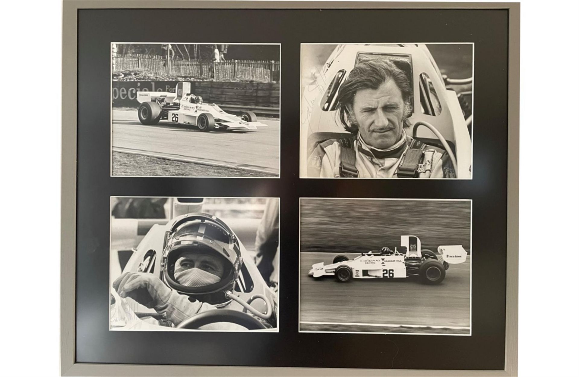 Four Original Photographic Prints of Graham Hill from the 1974 British Grand Prix*