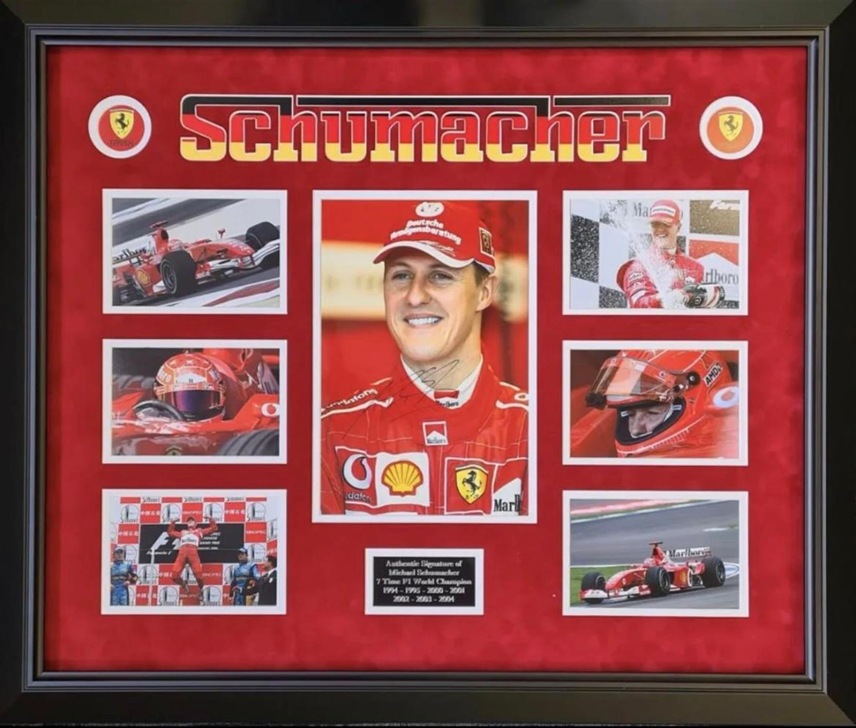 A Superb Framed Michael Schumacher Montage with a Hand-Signed Image at the Centre - Image 4 of 4