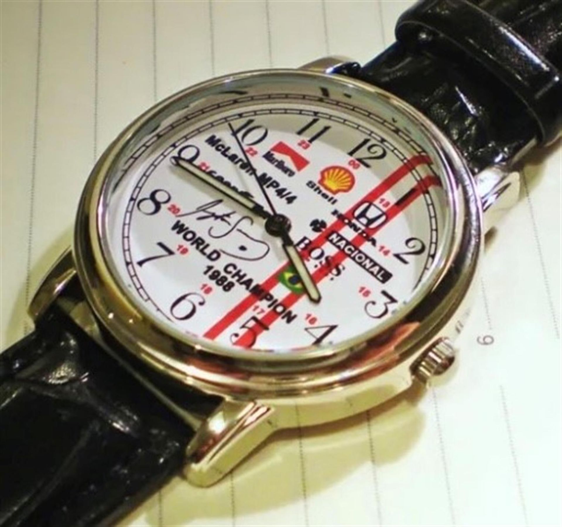 A Contemporary Ayrton Senna 1988 F1 World Championship Homage Dress Watch