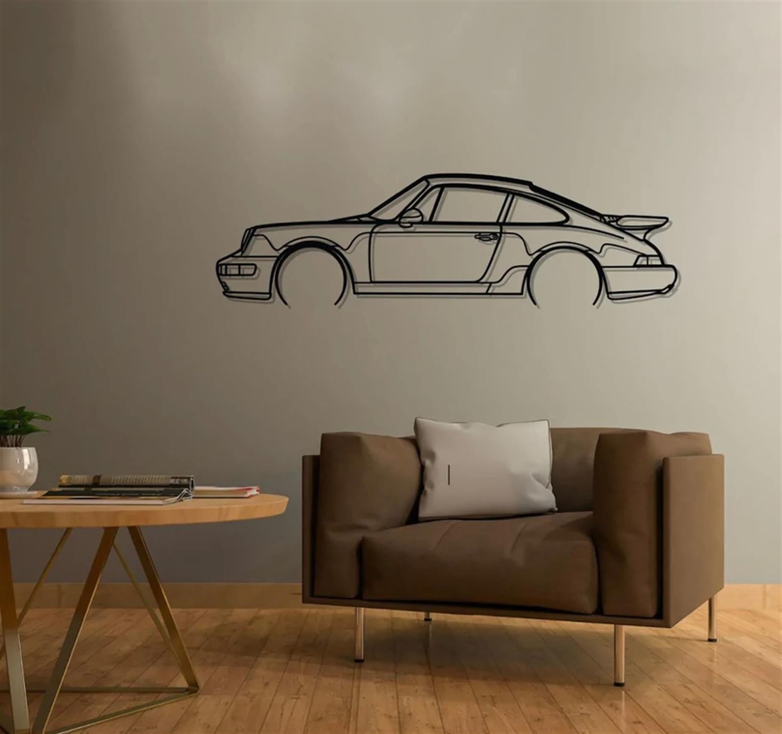 An Impressive Porsche 911 Turbo (964) Laser-Cut Metal Wall Art Installation - Image 4 of 5