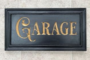 A Beautiful Hand-Carved Wooden 'Garage' Wall Sign