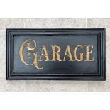 A Beautiful Hand-Carved Wooden 'Garage' Wall Sign