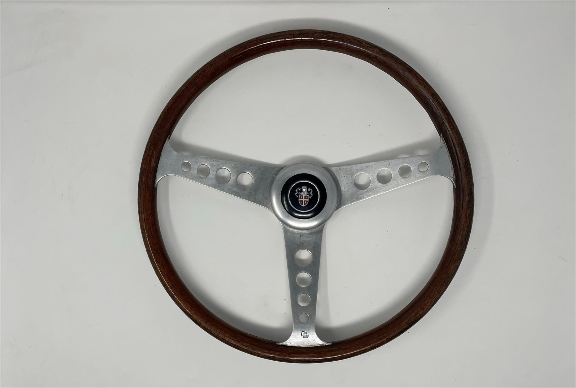 Les Leston Wood Rimmed Alloy 15" Spoked Steering Wheel