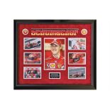 A Superb Framed Michael Schumacher Montage with a Hand-Signed Image at the Centre