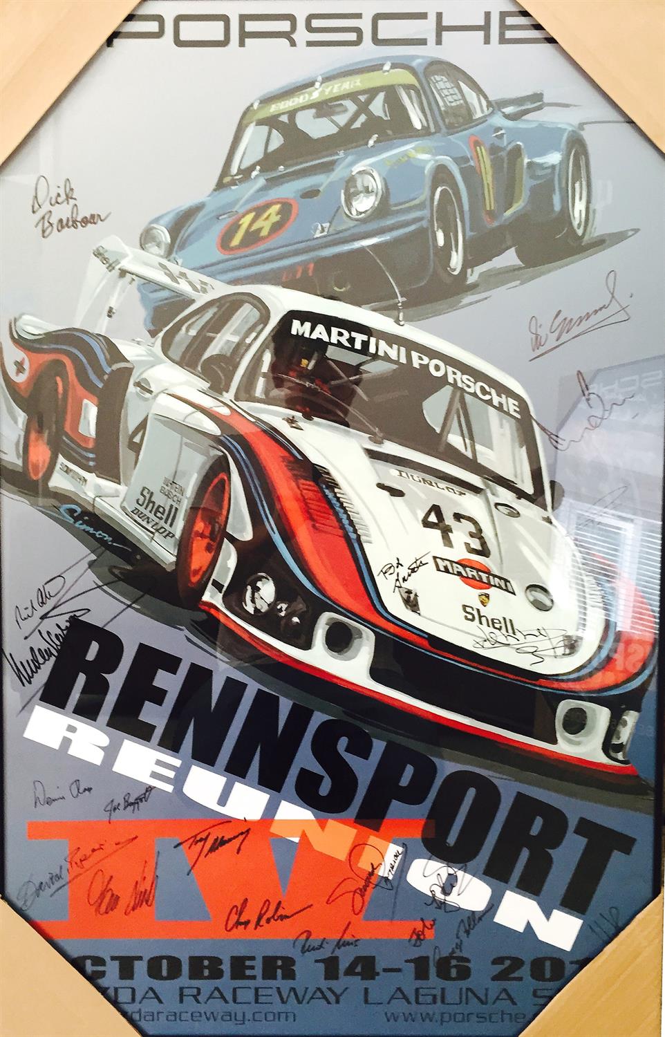 Porsche 'Rennsport Reunion' Set of Five Multi-Signed Original Posters - Image 4 of 7