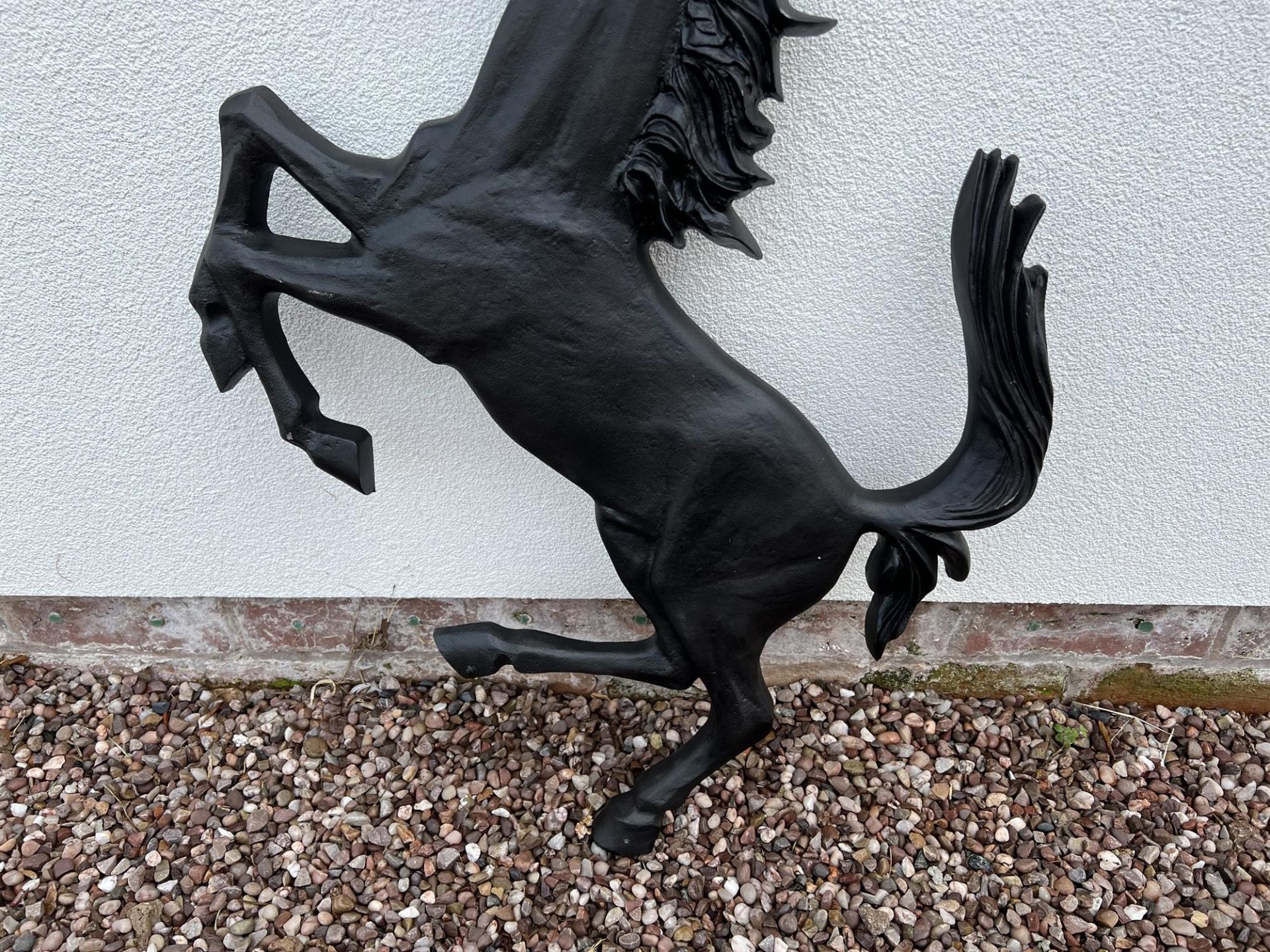 Large Aluminium Cavallino Prancing Horse in Black - Image 4 of 10