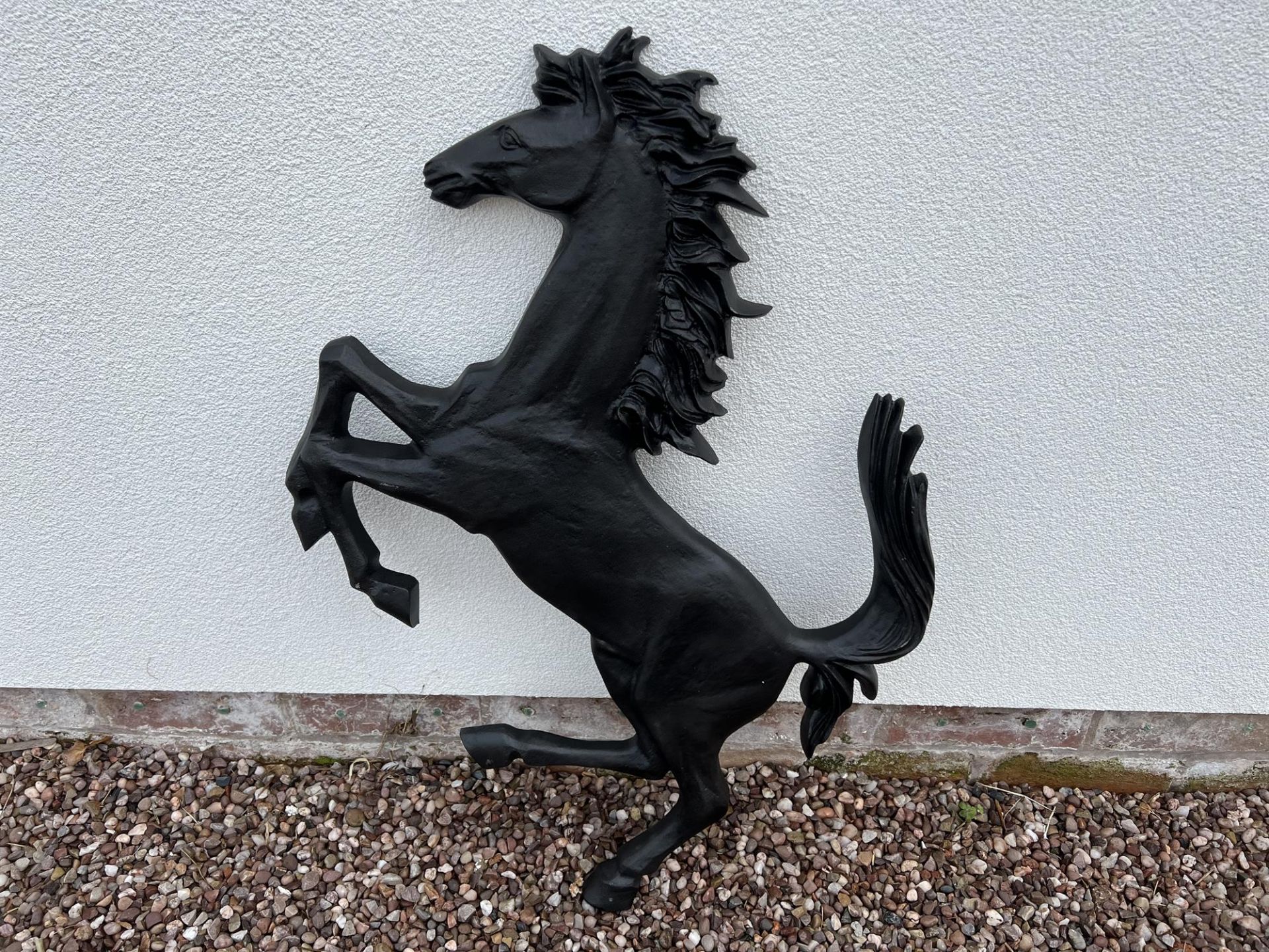 Large Aluminium Cavallino Prancing Horse in Black - Image 9 of 10