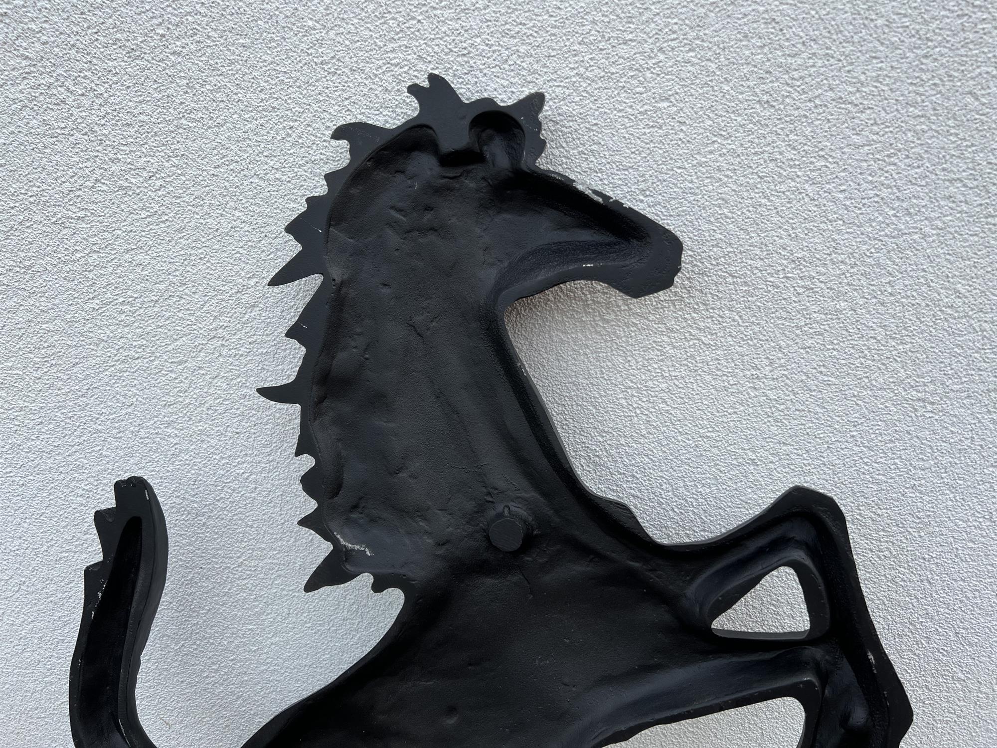 Large Aluminium Cavallino Prancing Horse in Black - Image 3 of 10