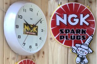 A Rare, NGK Spark Plugs, 14" Smiths Astral Dial Clock