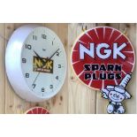 A Rare, NGK Spark Plugs, 14" Smiths Astral Dial Clock