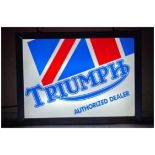 'Triumph Authorised Dealer' Aluminium Framed Illuminated Sign