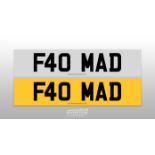 Registration Number F40 MAD