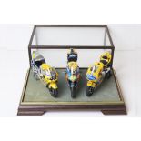 A Set of Three Scale Model Moto GP Hondas