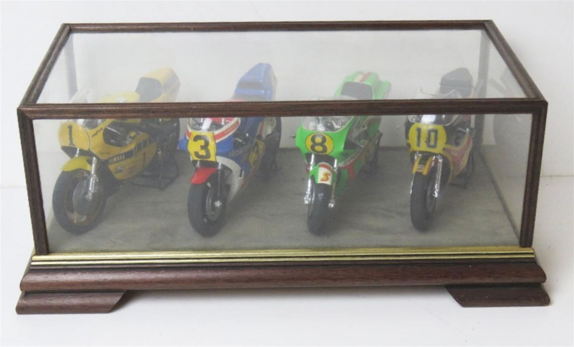 A Set of Four 1:12 Scale Moto GP Bikes from Tamyia Assembled and Cased. - Image 4 of 4