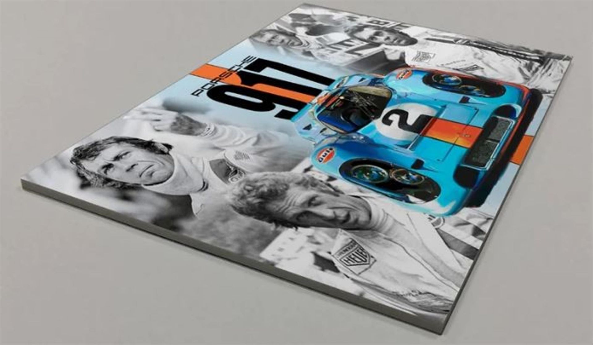 Glass Faced Gulf Porsche 917 Steve McQueen Homage Print - Image 2 of 3