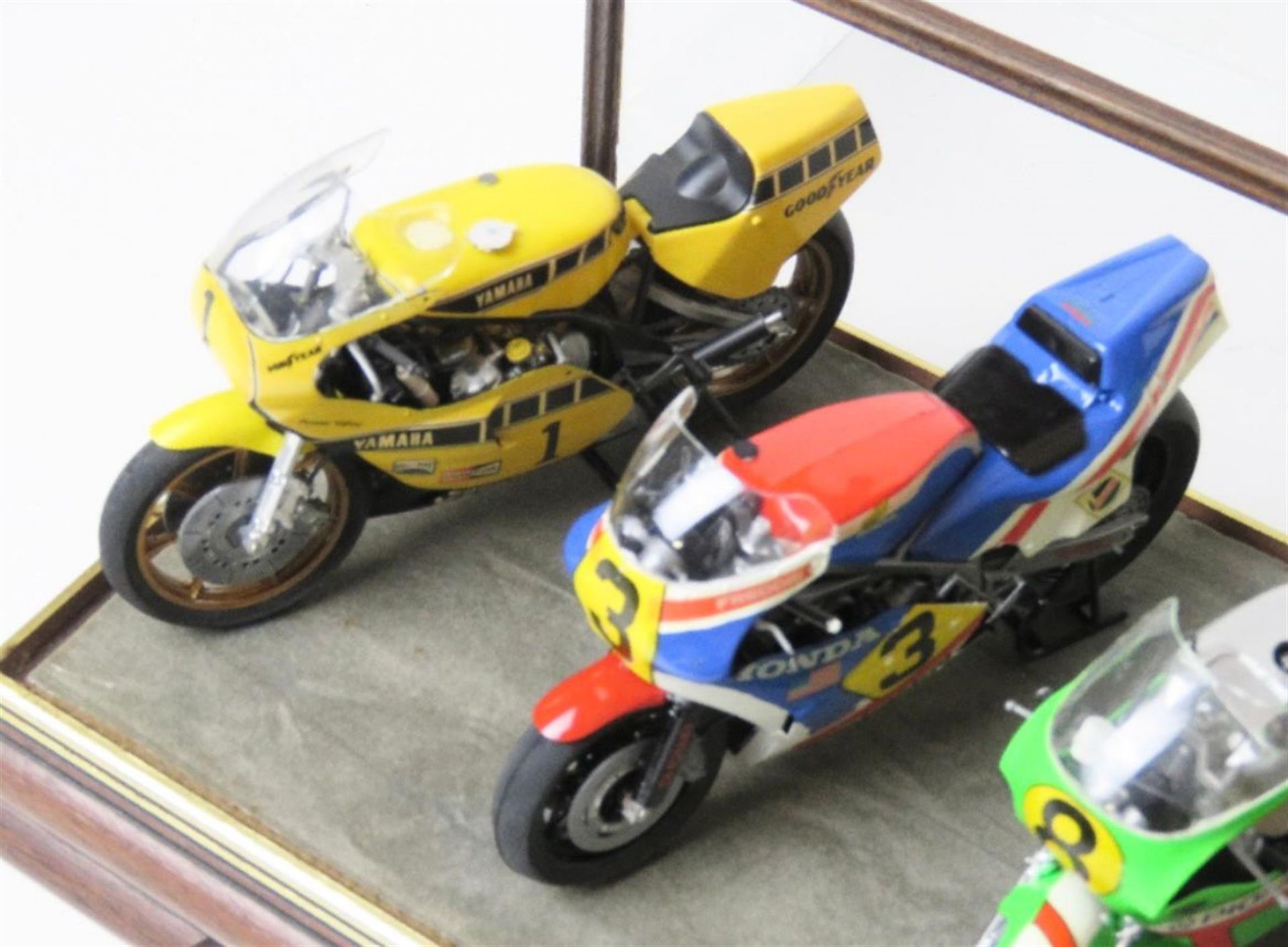 A Set of Four 1:12 Scale Moto GP Bikes from Tamyia Assembled and Cased. - Image 2 of 4