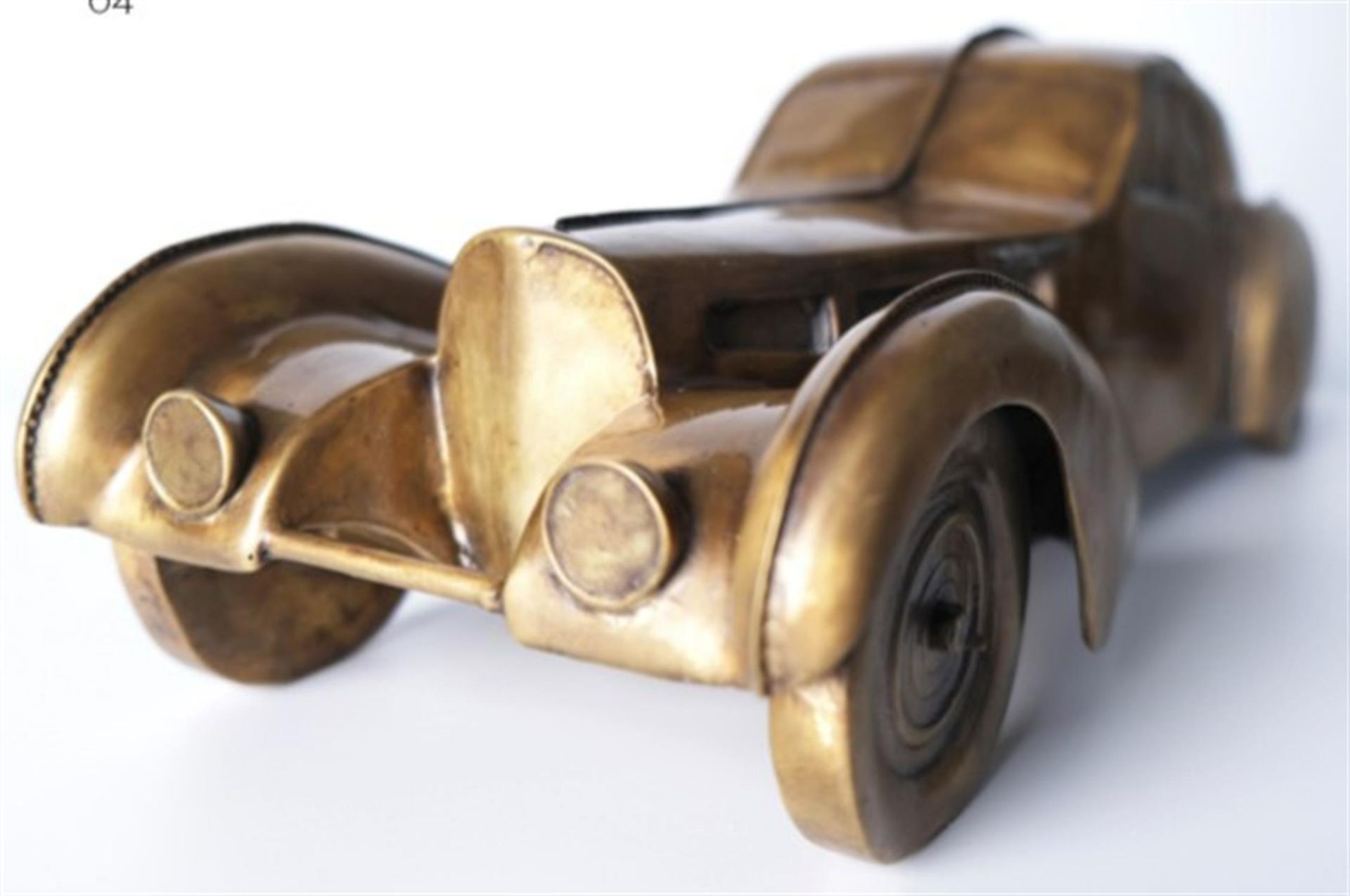 Bugatti Atlantic Type 57SC - Brass Sculpture by Phillip Dutton-White - Image 3 of 4