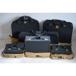 Ferrari Testarossa Six-Piece Black Leather Luggage Set by Schedoni