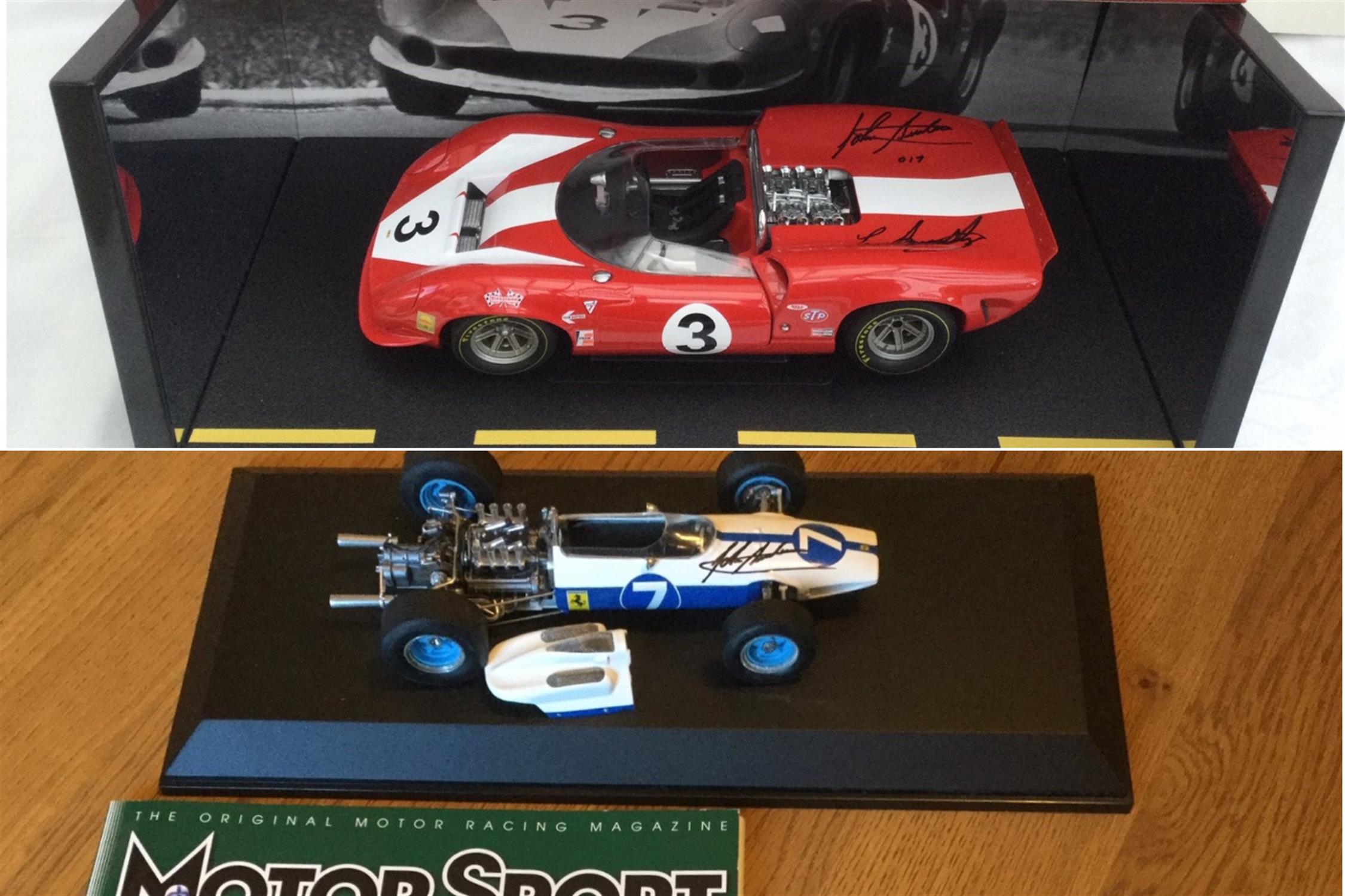 John Surtees CBE Signed Scale Model Duo: Can Am Lola T70 & NART Ferrari 158 - Image 2 of 10