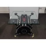 Jaguar AJ-V8 Engine Block Glass-Topped Table