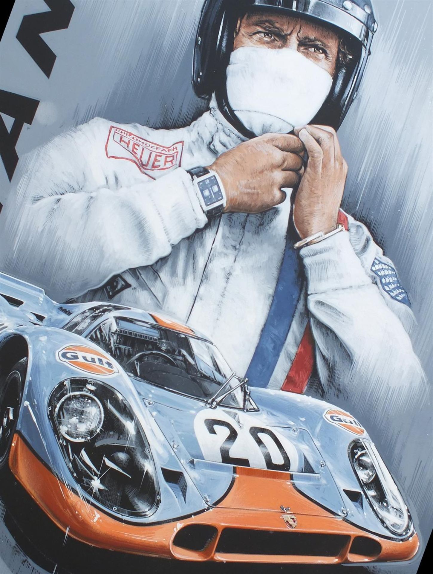 Mr McQueen and the 917. Original Acrylic by Tony Upson - Image 6 of 6
