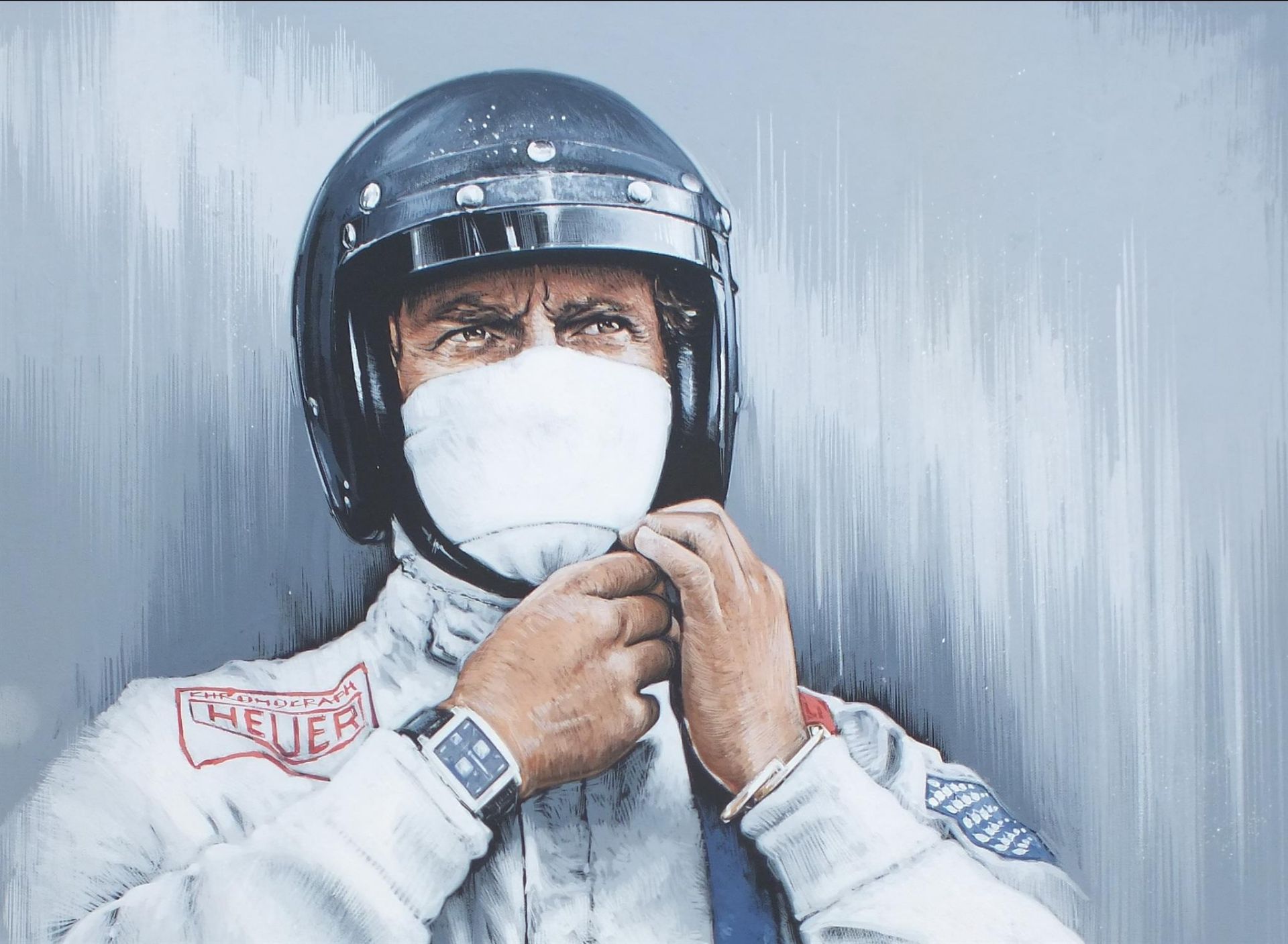 Mr McQueen and the 917. Original Acrylic by Tony Upson - Image 3 of 6