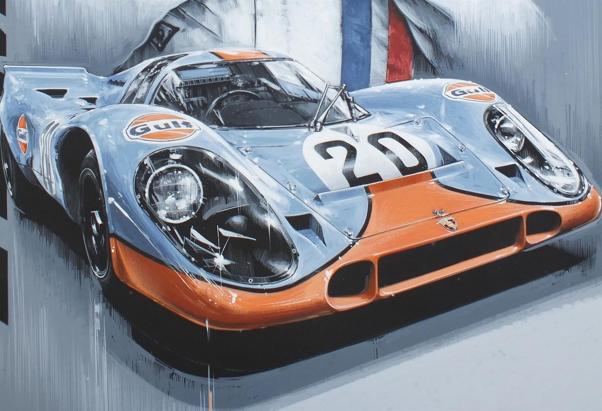 Mr McQueen and the 917. Original Acrylic by Tony Upson - Image 5 of 6